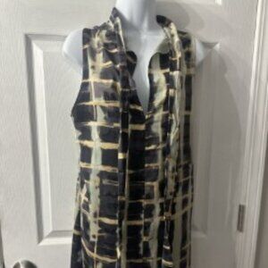 Sleeveless Sheath Neck-Tie Dress